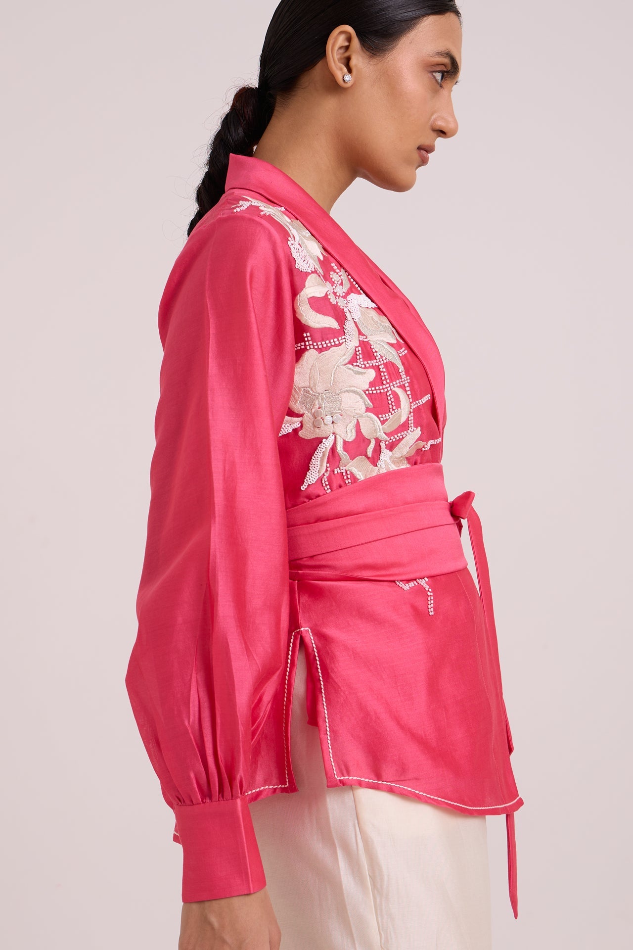 Petra Wrap Blazer Top & Obi Belt & Pant Set