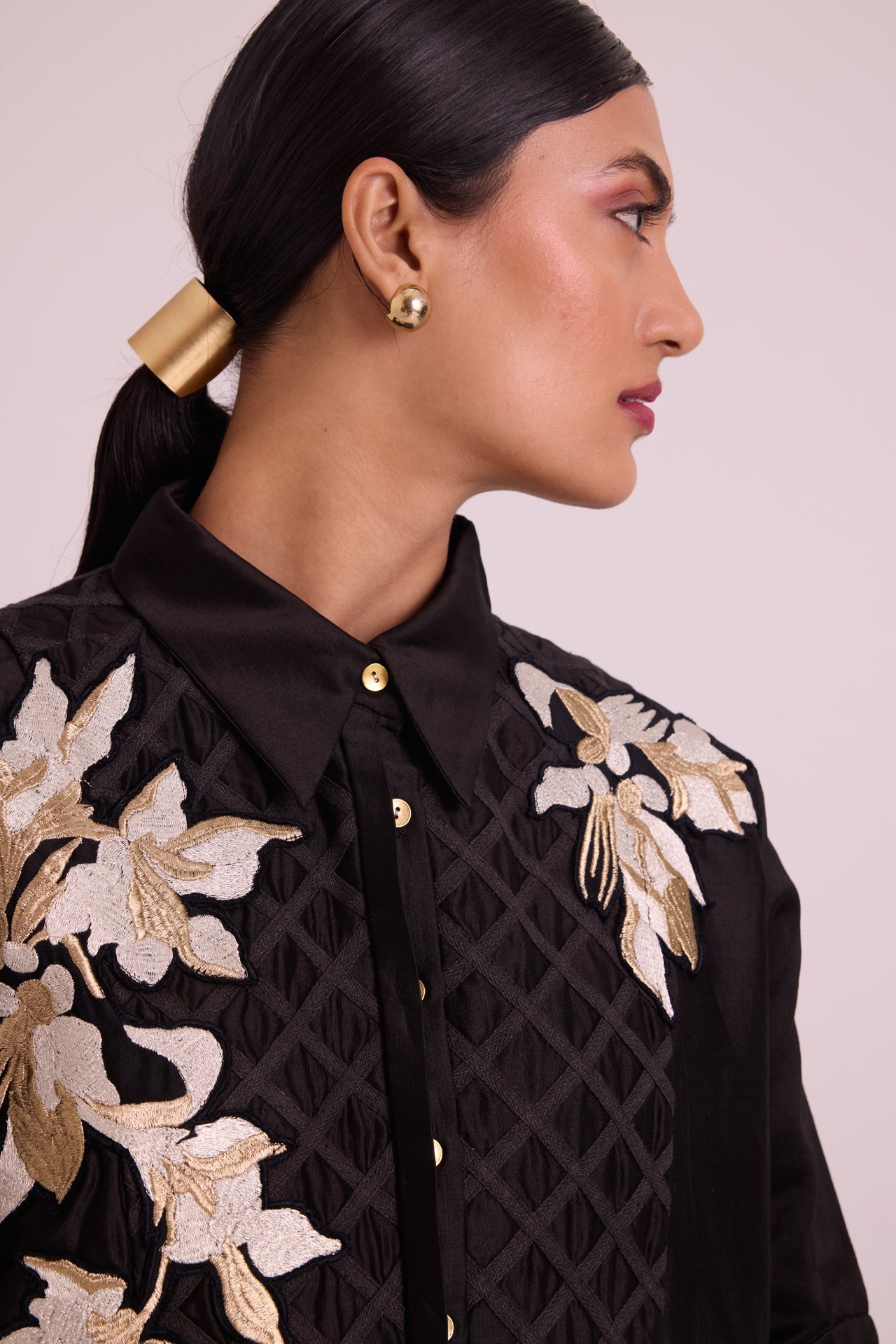 Black Mimi Framed Shirt Dress