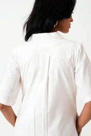 White Taiwo Embroidered Shirt Dress