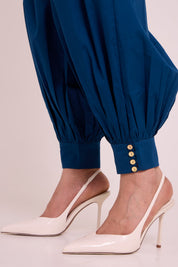 Shelly Panelled Blues Top & Pant Set