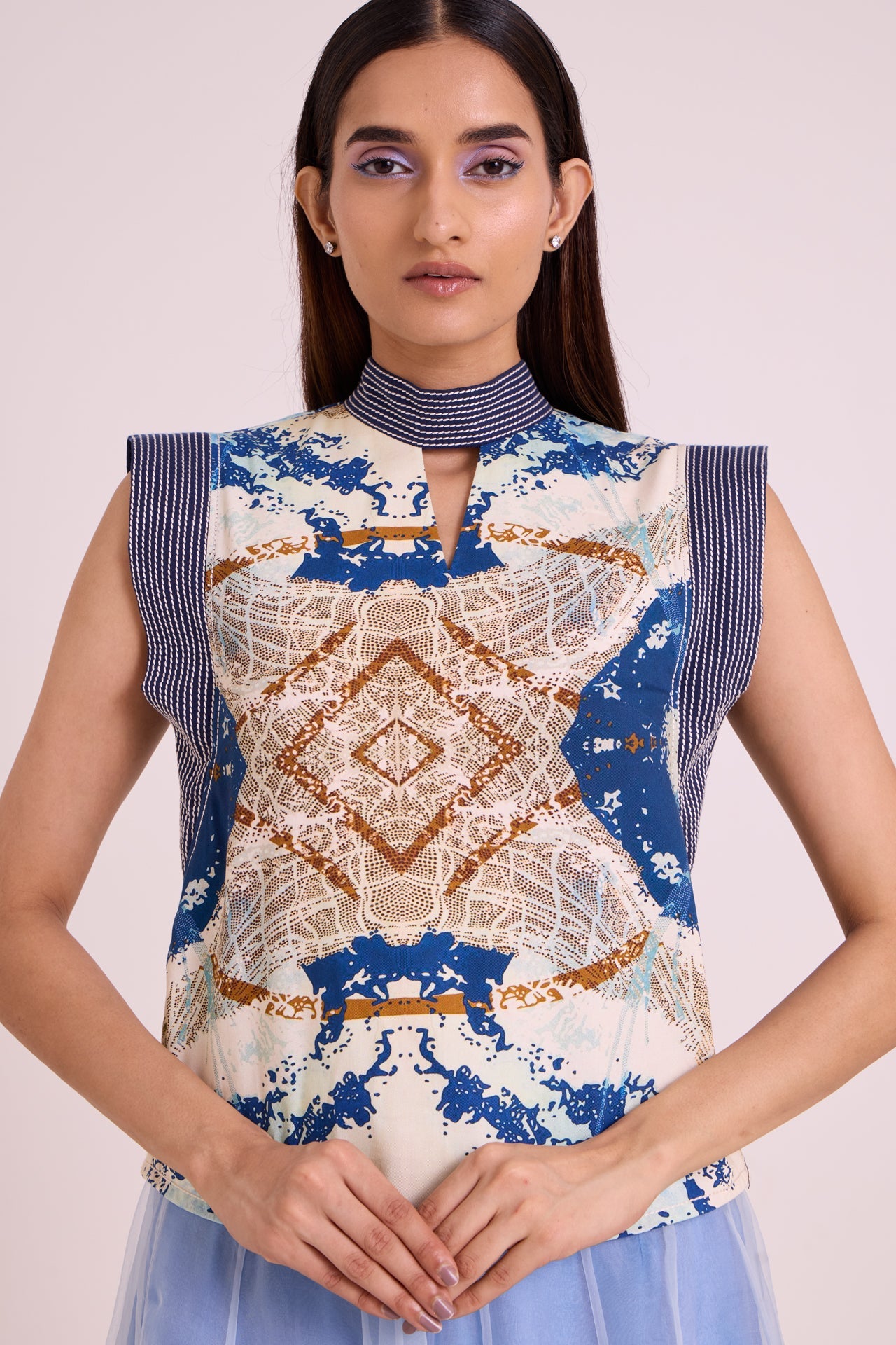 Niloy Drift Away Divided Skirt & Square Top
