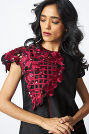 Monica Shoulder Bib Ladder Dress