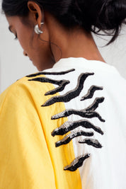 White Terra Tiger Top & Pleated Long Pants