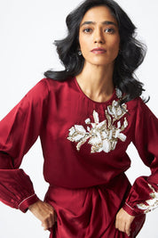 Cathy One Piece Blouson Drape Skirt