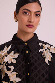 Black Mimi Framed Shirt Dress