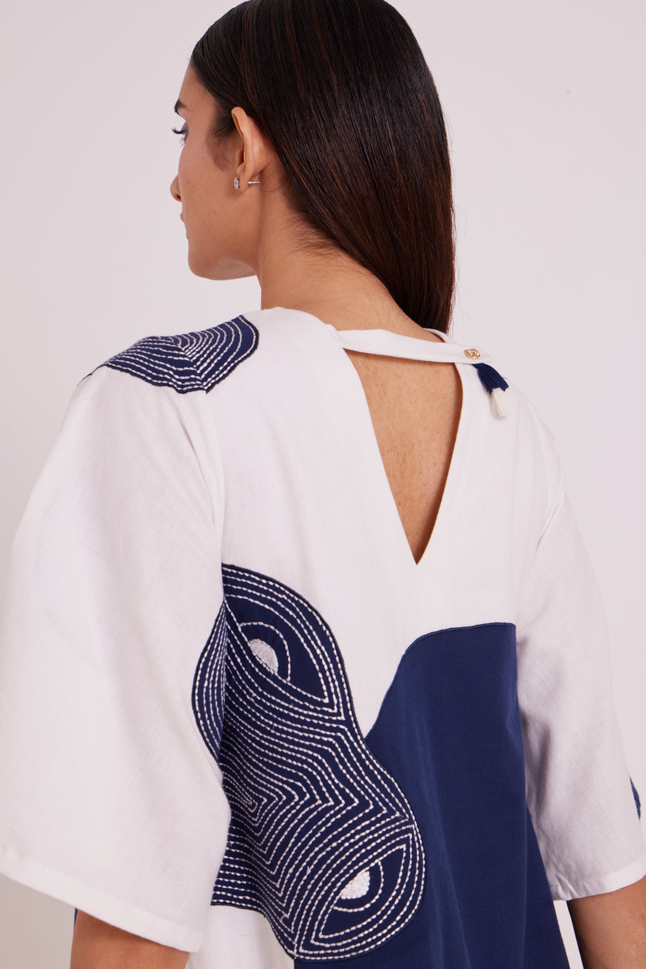 Chandra Embroidered Full Moon Short Dress