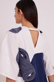 Chandra Embroidered Full Moon Short Dress