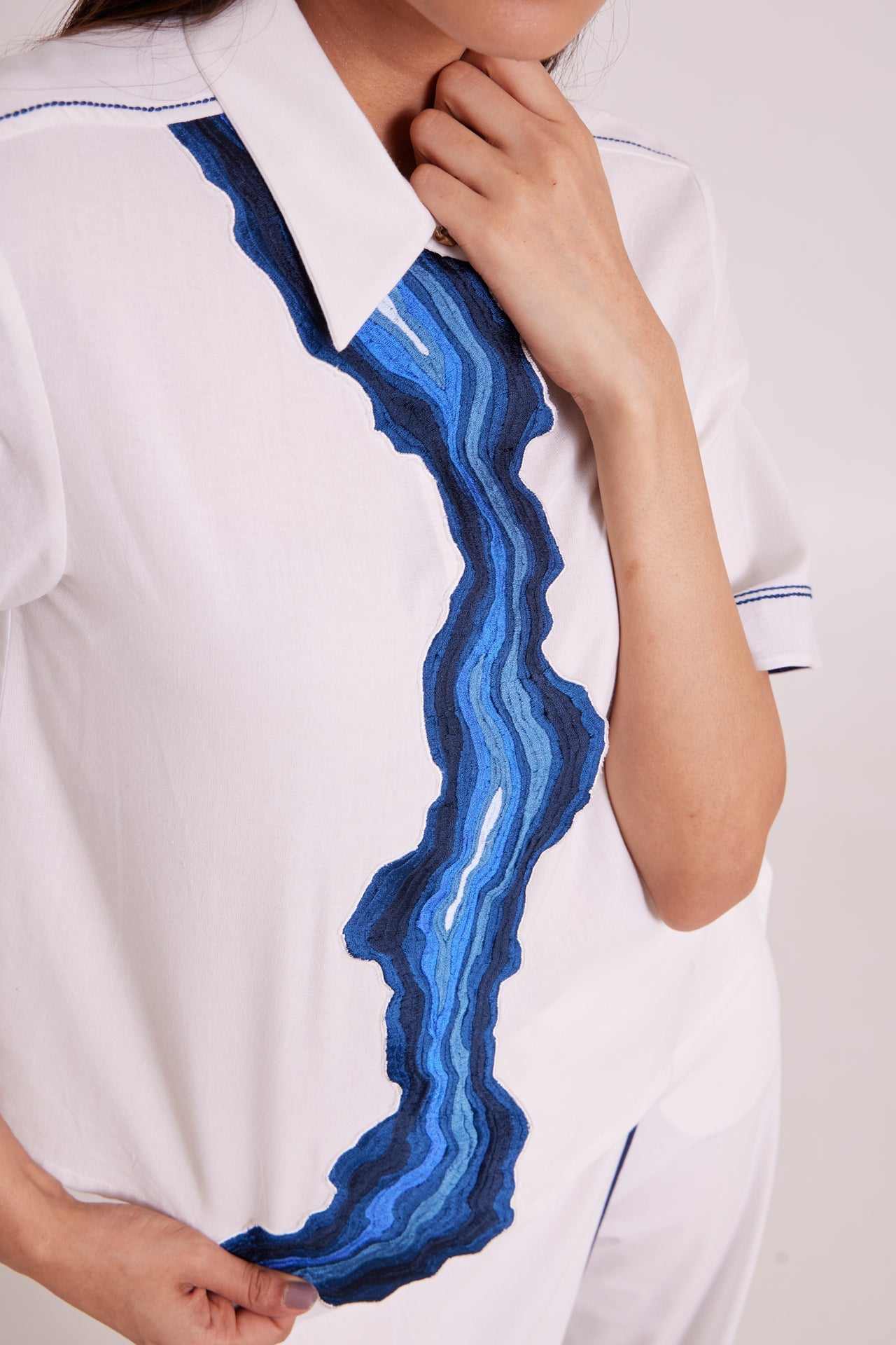 Avisa Blue Current Co-ord Set