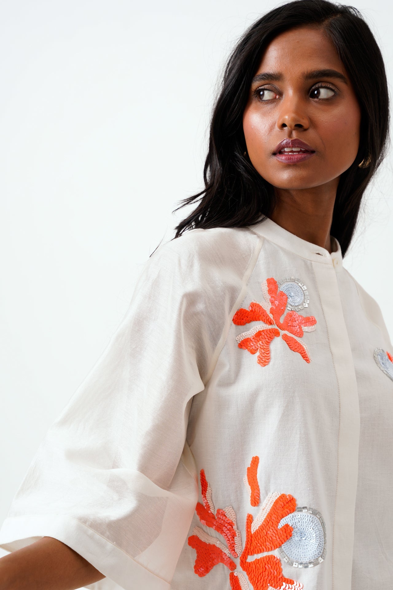 Ivory Zola Raglan Sleeve Crop Shirt & Shorts