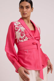 Petra Wrap Blazer Top & Obi Belt & Pant Set