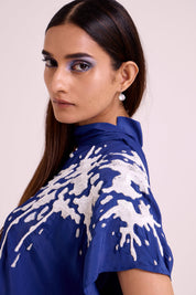 Ray Electric Blue Neck Scarf Kaftan