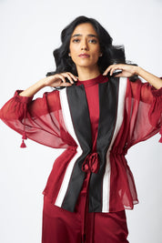 Carla Sheer Tie up Jacket & Pants