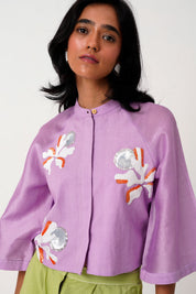 Lavender Zola Raglan Sleeve Crop Shirt & Ankle Pants