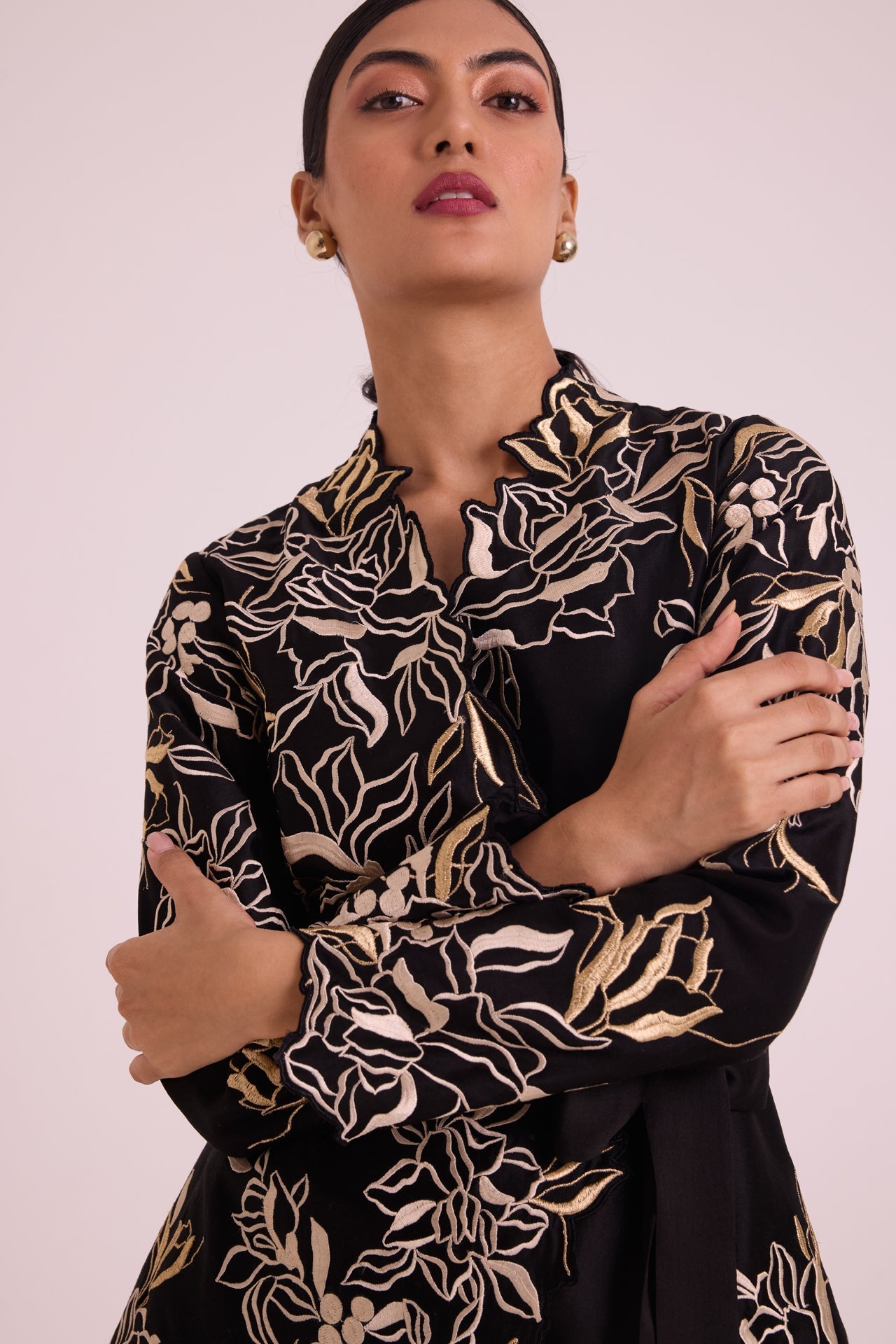 Farah Tendril Wrap Blazer & Cutwork Pants
