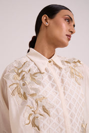 Mimi Ivory Framed Shirt Dress