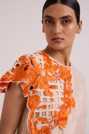 Kayo Sunset & Almond Cutwork Short Dress