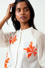 Ivory Zola Raglan Sleeve Crop Shirt & Shorts