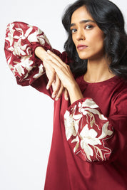 Poey Sculpted Sleeve Shift Dress
