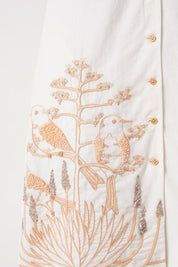 White Taiwo Embroidered Shirt Dress