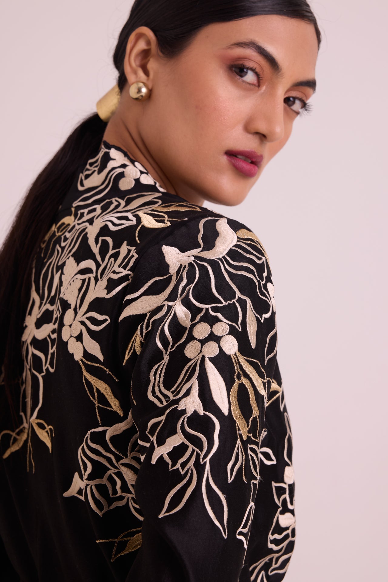 Farah Tendril Wrap Blazer & Cutwork Pants
