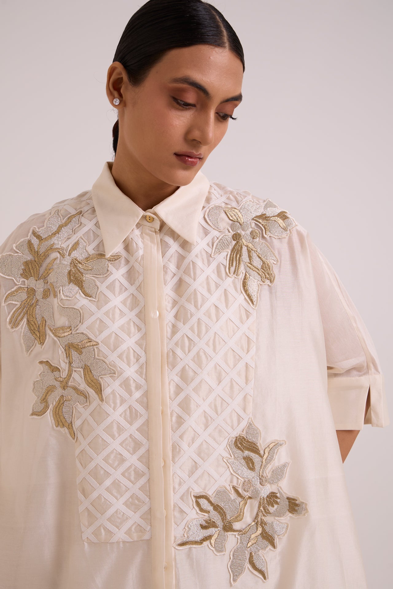Mimi Ivory Framed Shirt Dress