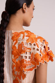 Kayo Sunset & Almond Cutwork Short Dress