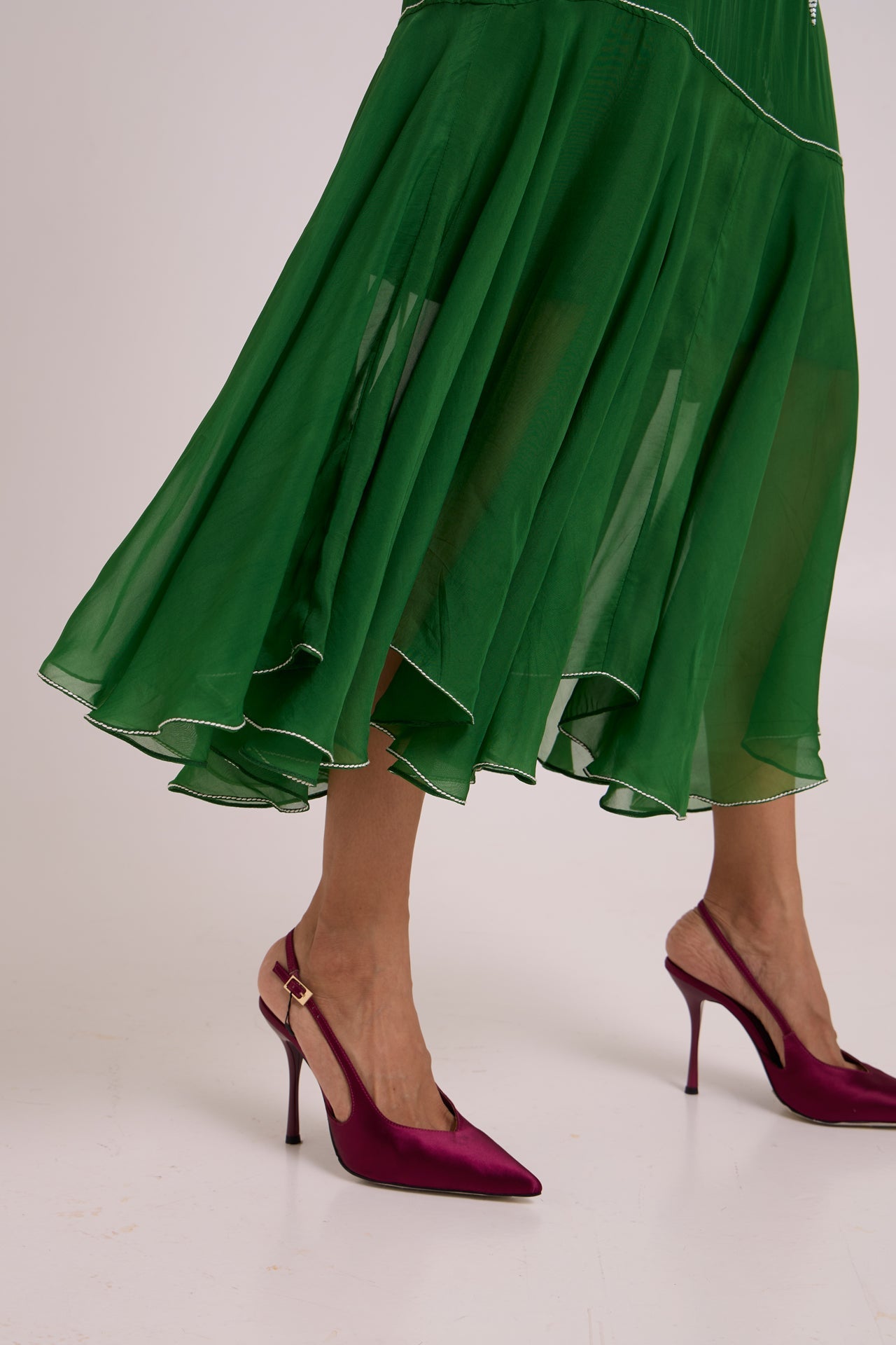 Reine Soft Bloom Organza Long Dress
