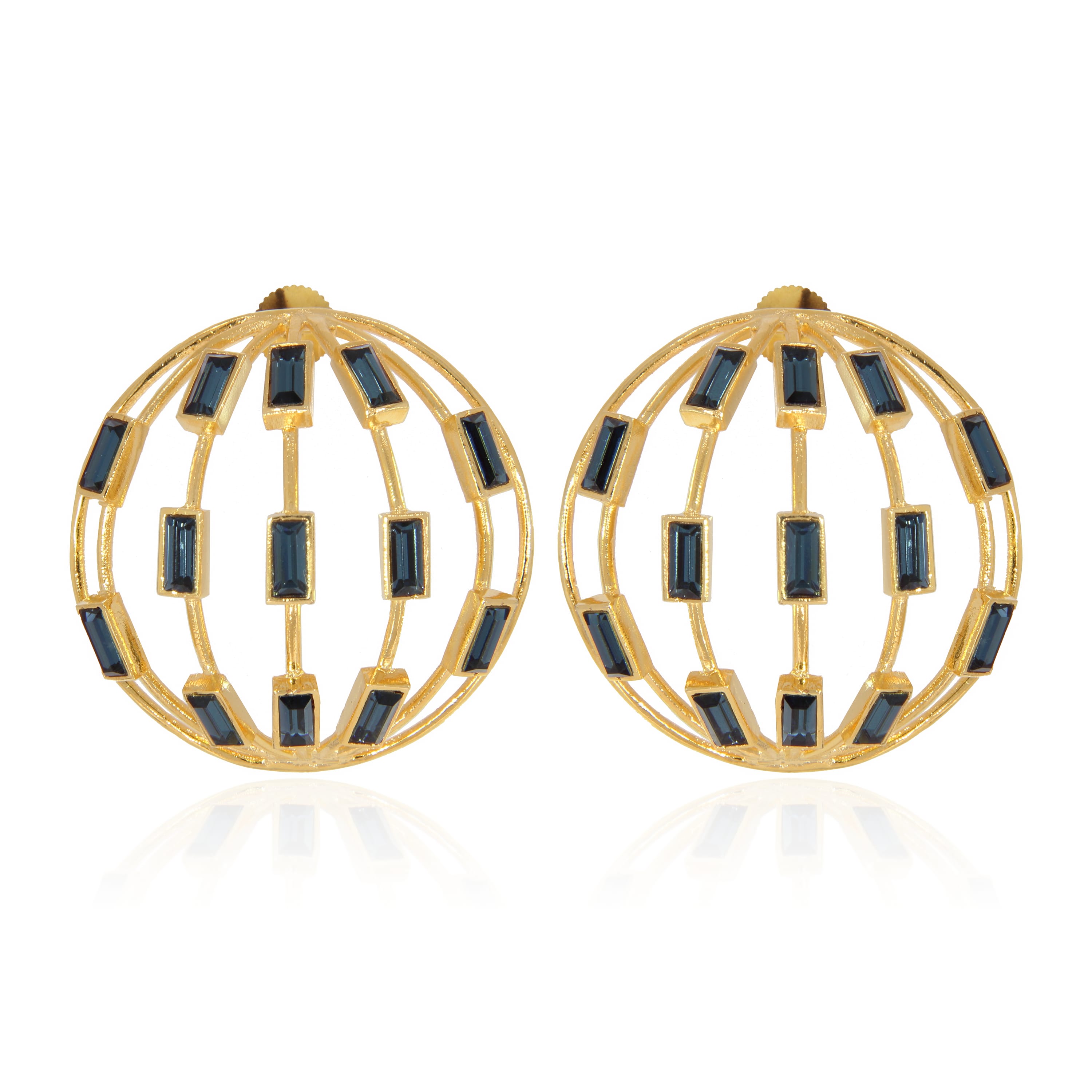 Disco Earrings - Dark Blue