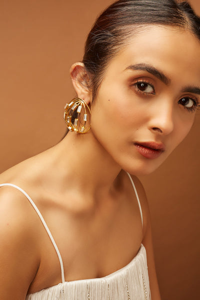 Disco Earrings - White
