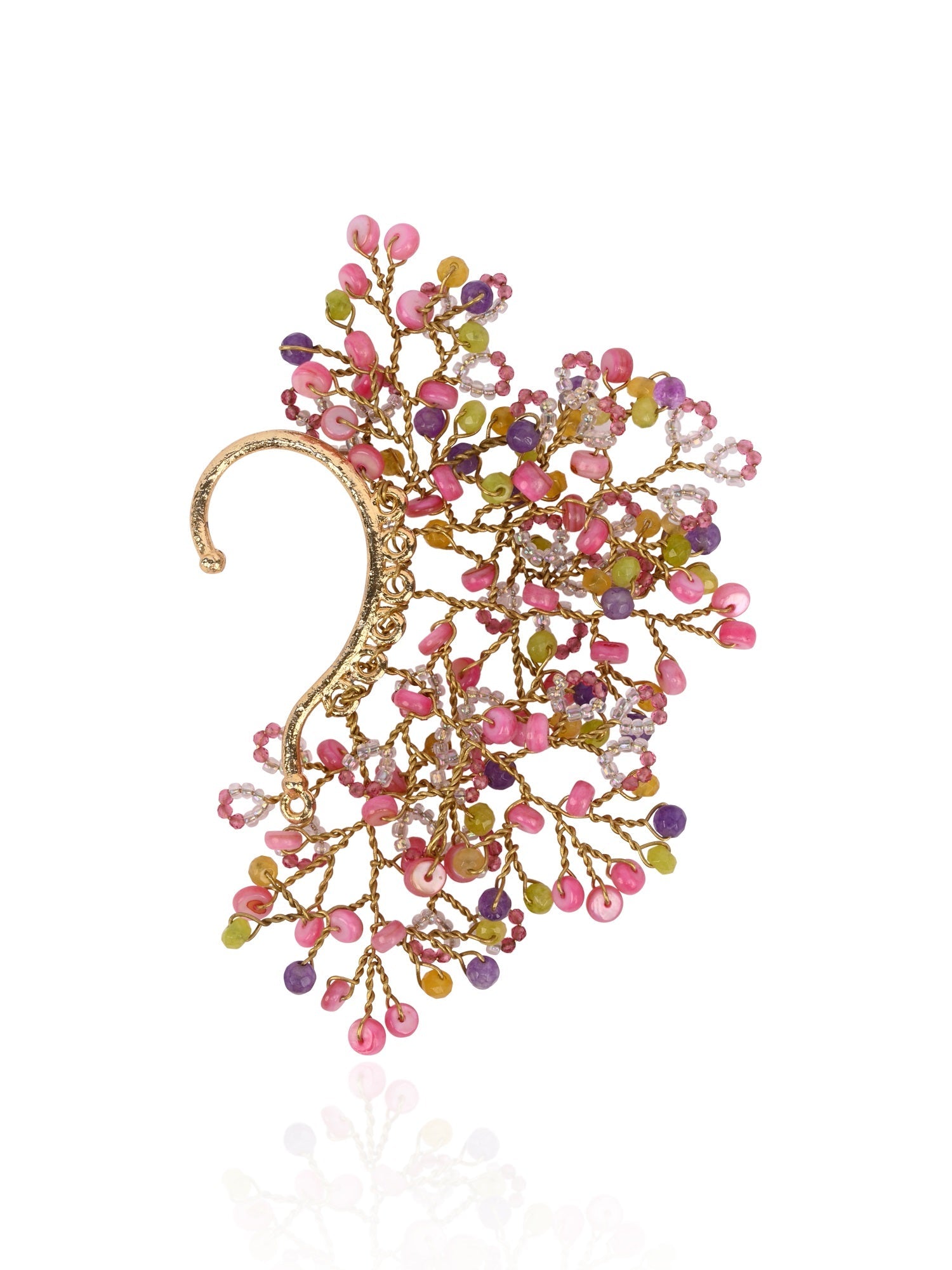 Uneven Earcuff For All Ears Pink Green Purple