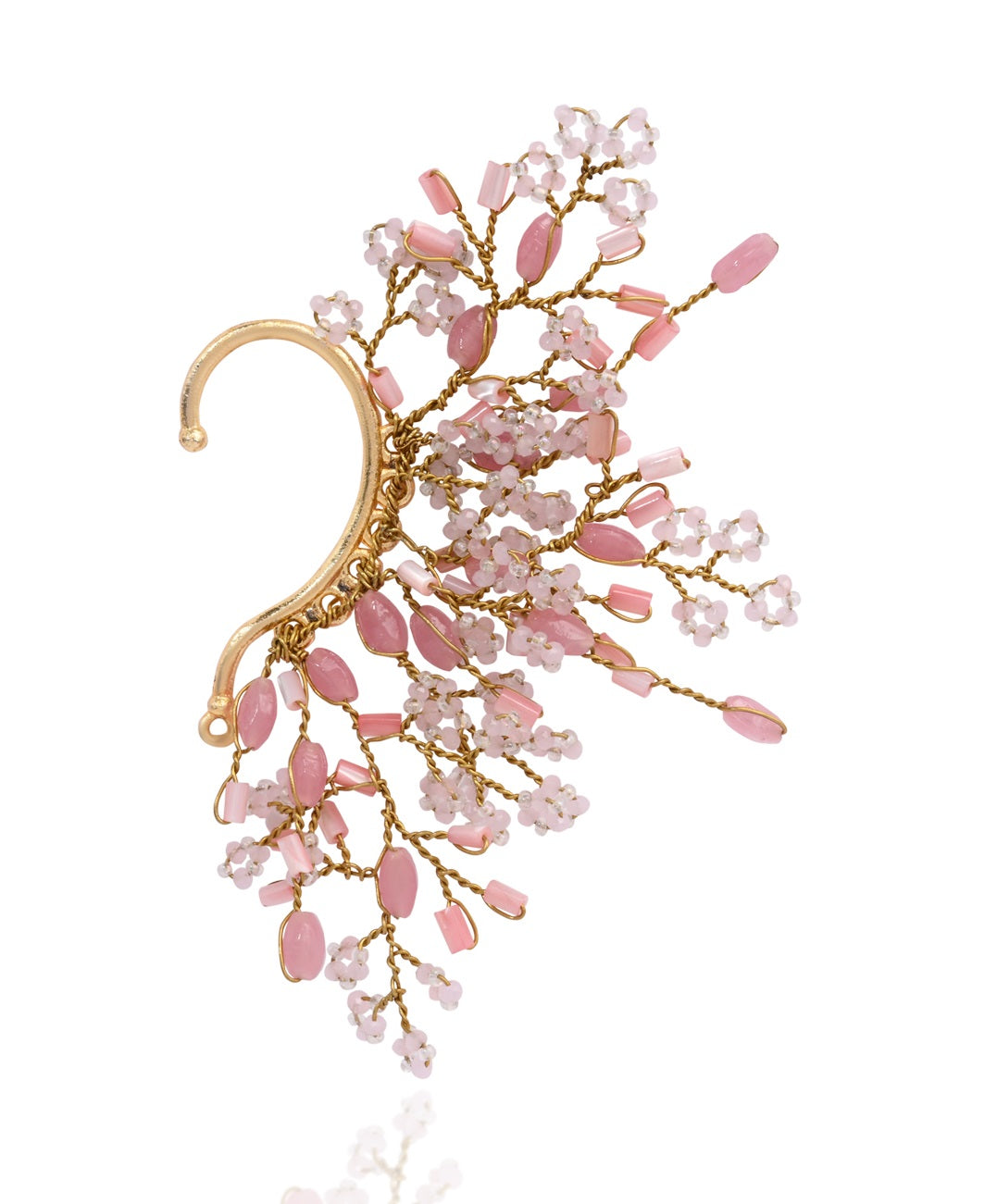 Baby Pink Handmade Gold plated Earcuff For Women