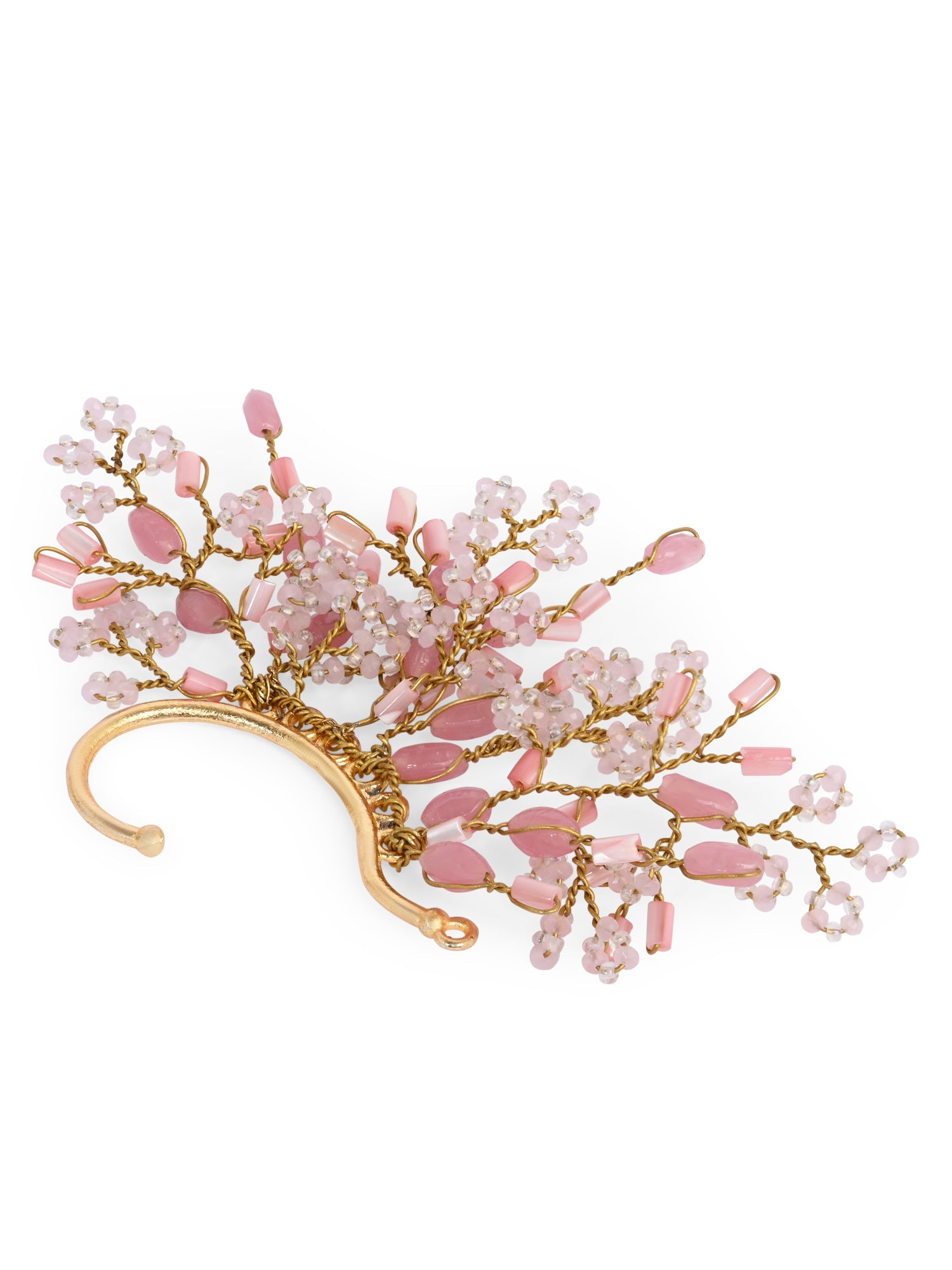 Baby Pink Handmade Gold plated Earcuff For Women