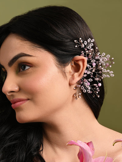 Gold Plated Pink Purple Earcuff For Women