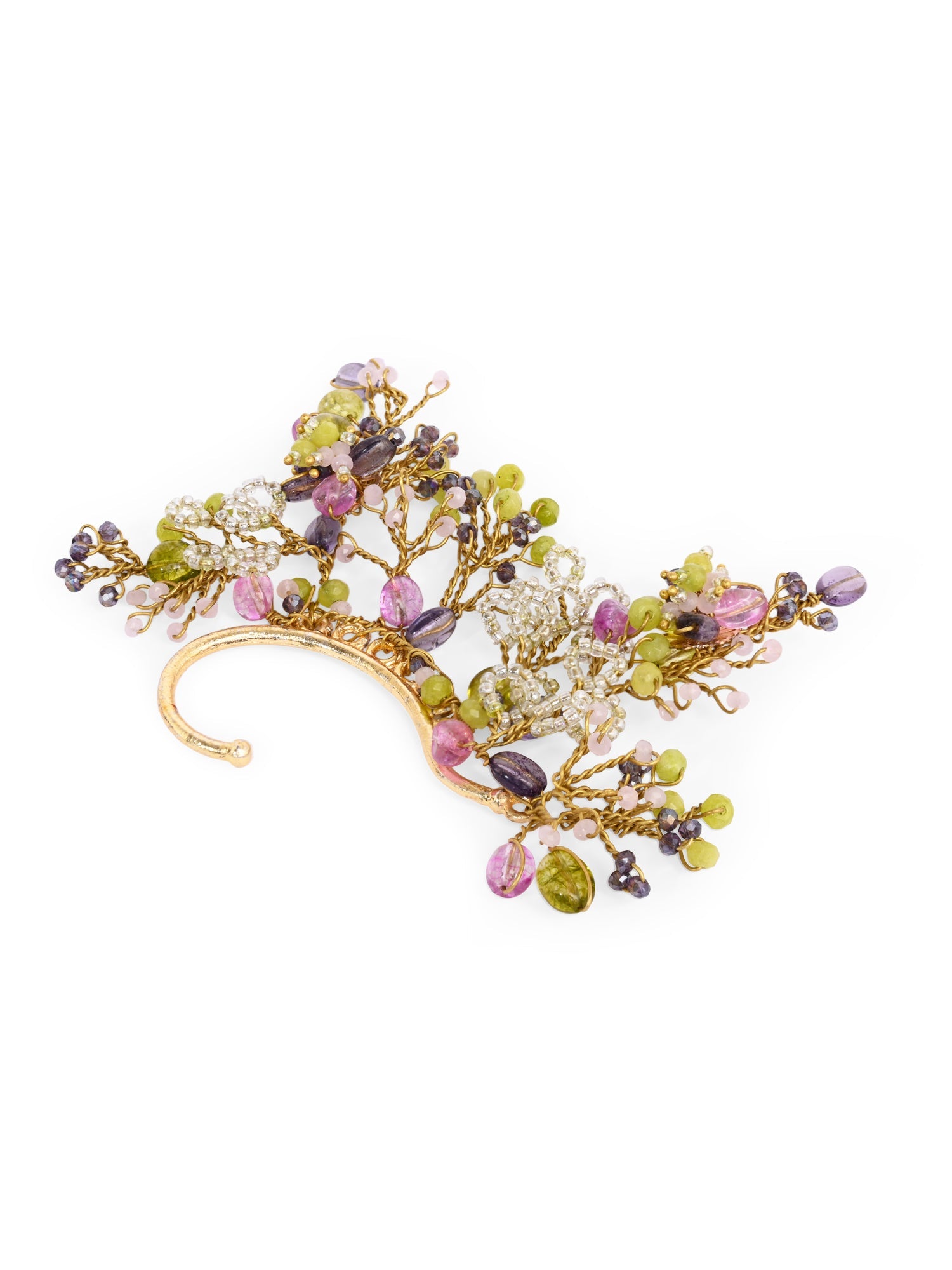 Multicolour Stones With Crystal Handmade Earcuff