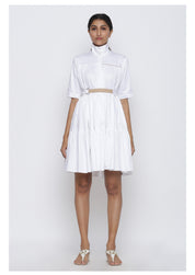 Three Tier Drama Dress With Belt