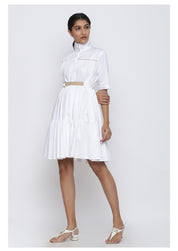 Three Tier Drama Dress With Belt