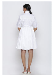 Three Tier Drama Dress With Belt