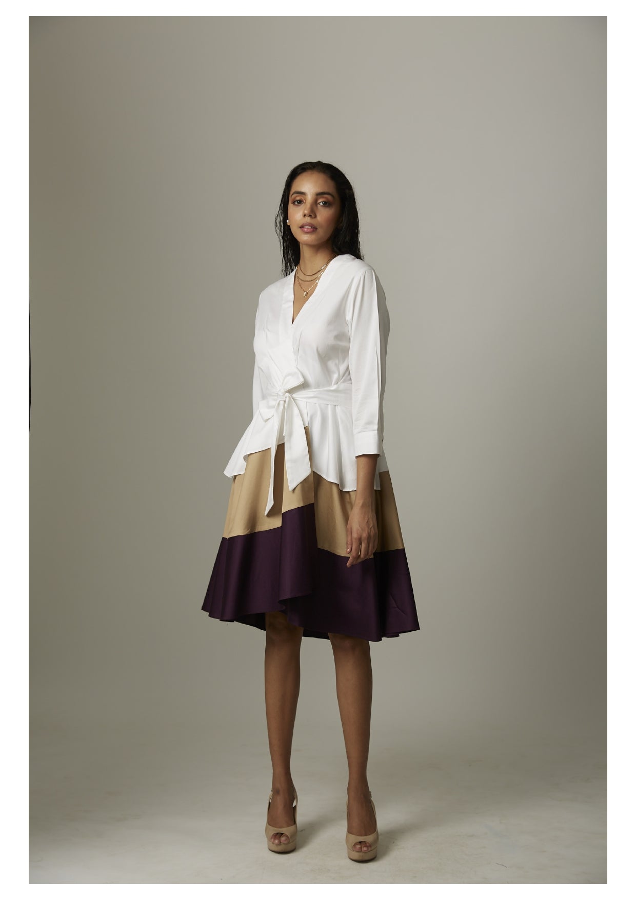 Asymmetric High Low Tie Dress