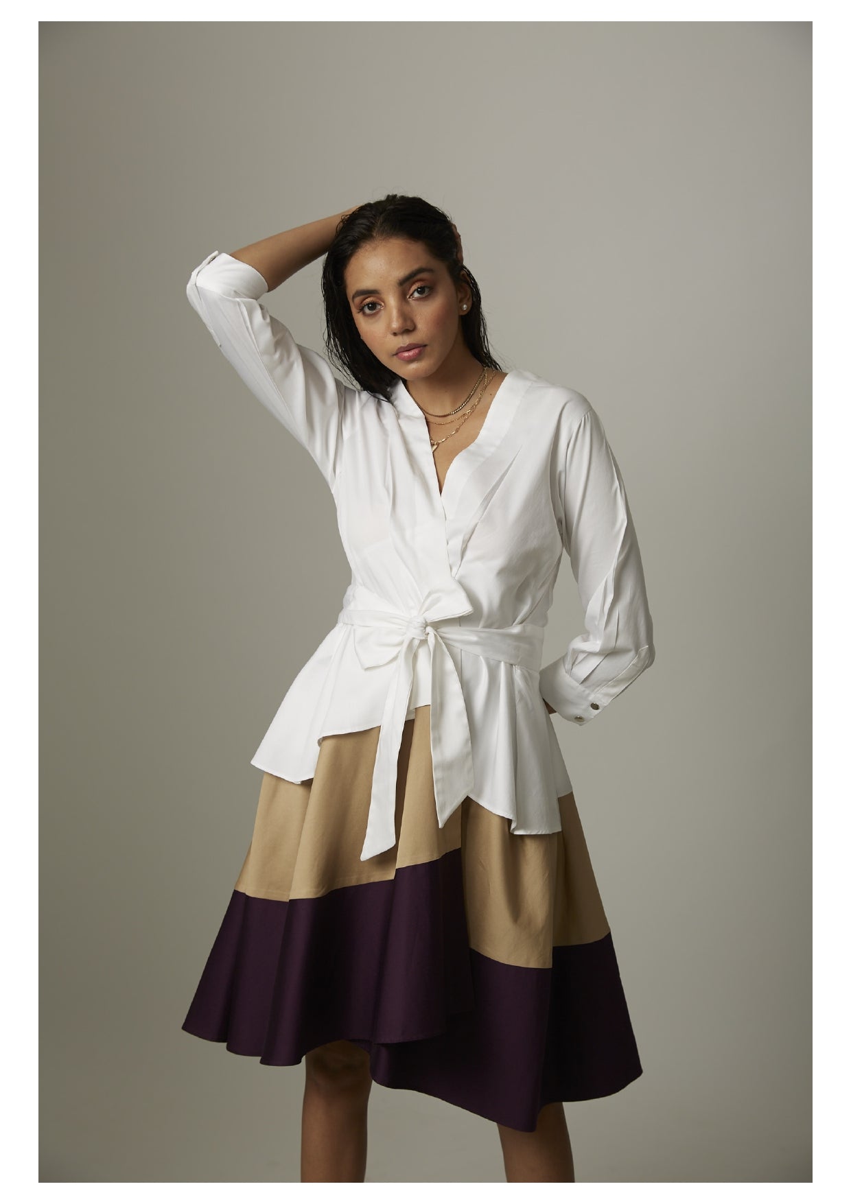 Asymmetric High Low Tie Dress