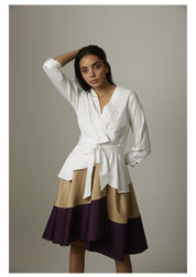 Asymmetric High Low Tie Dress