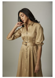 Tucked Waist Shirt Dress