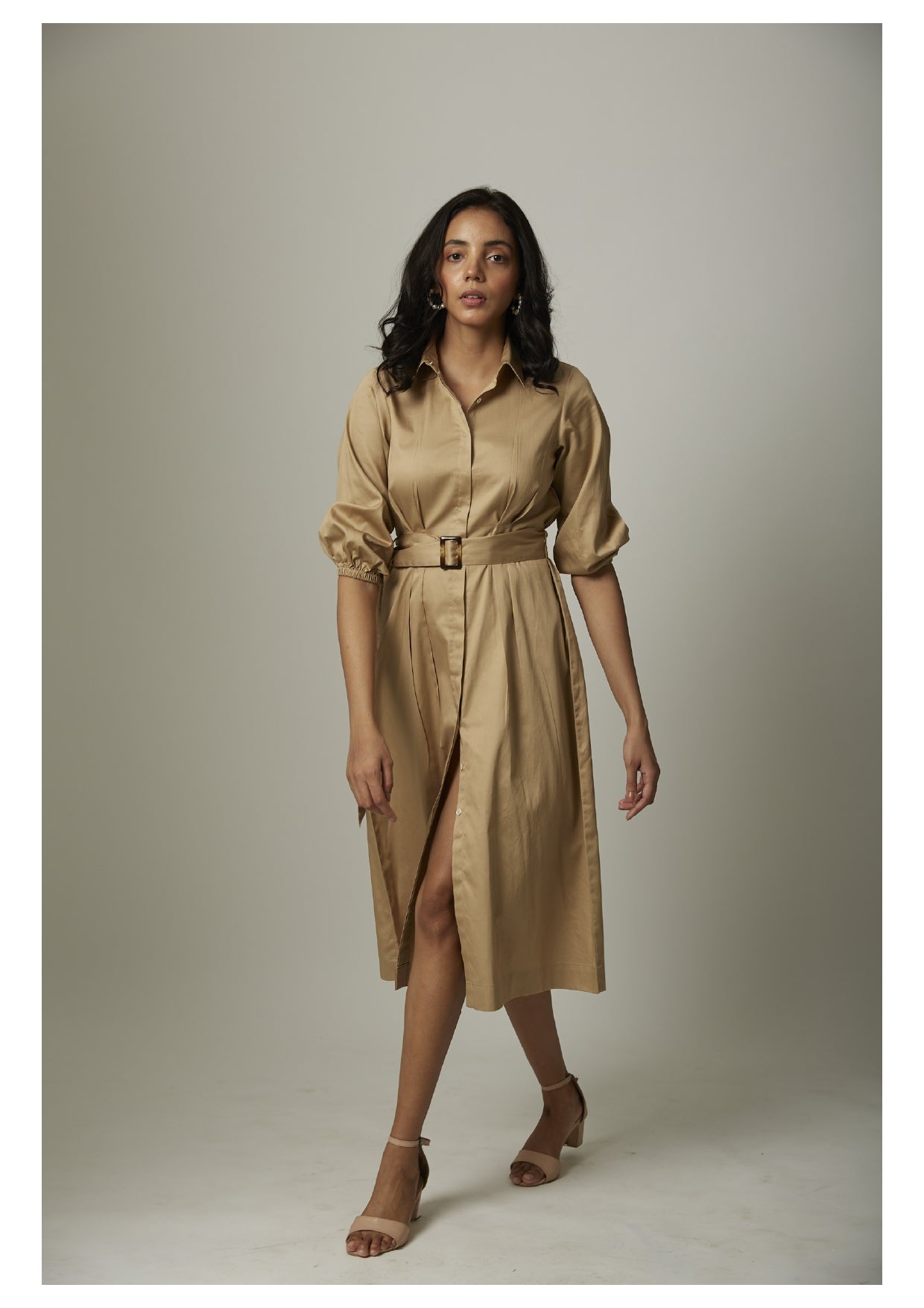 Tucked Waist Shirt Dress