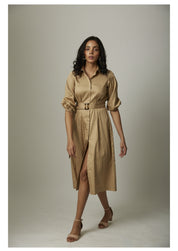 Tucked Waist Shirt Dress