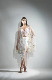 Eden 3d Floral Embroidery Flower Cape