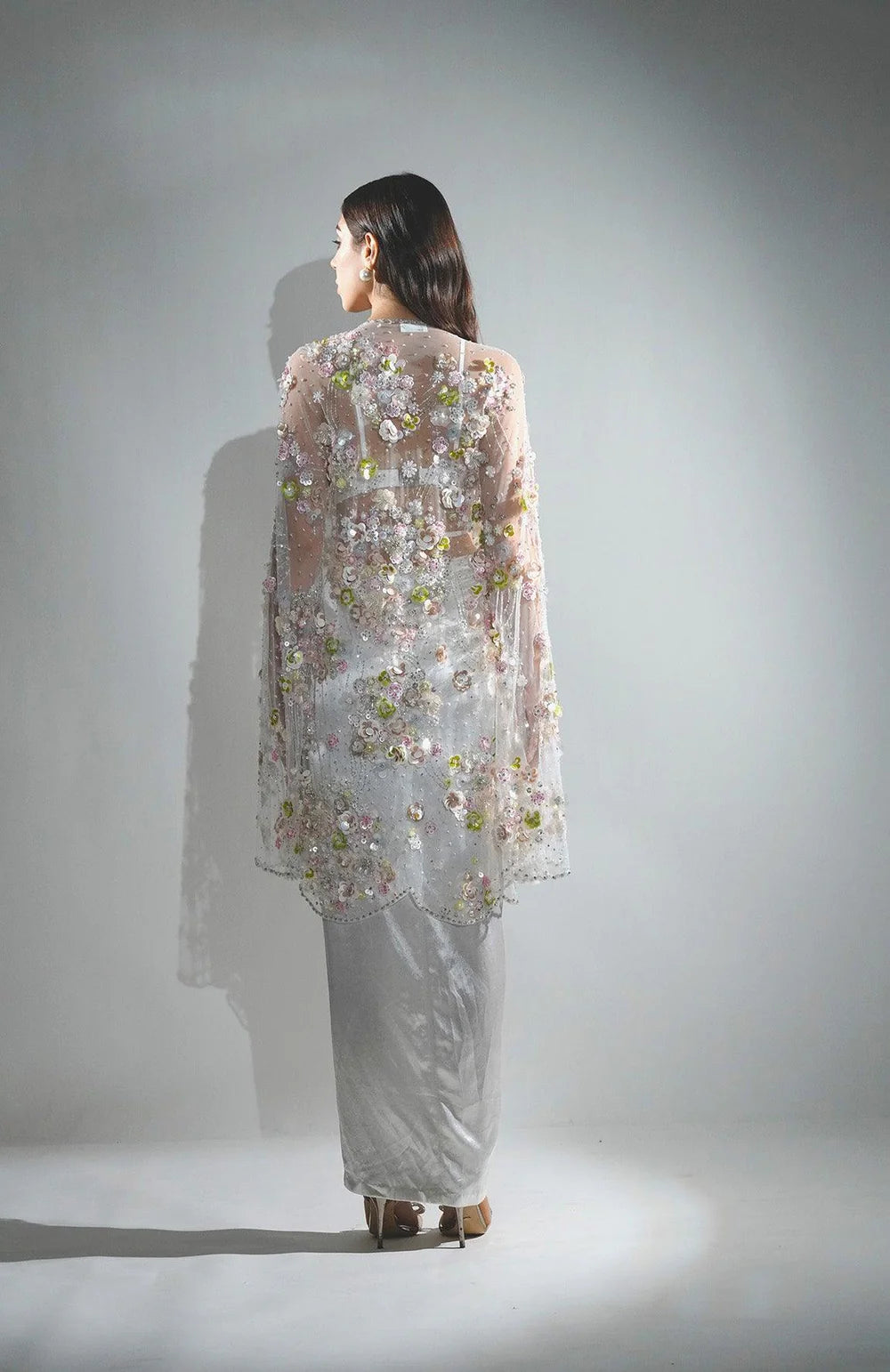 Eden 3d Floral Embroidery Flower Cape