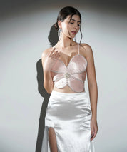 Eden Peach Flower Crystal Top