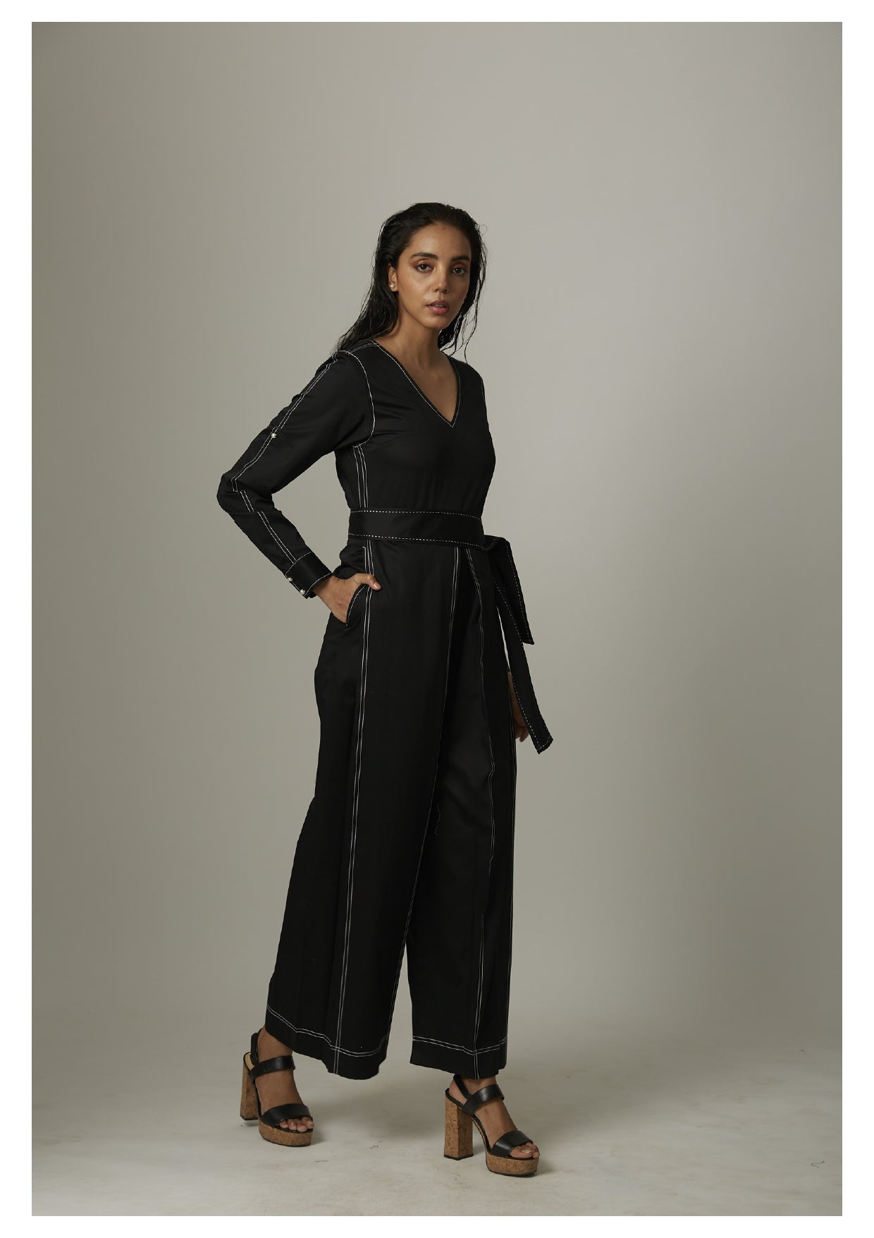 Stitch Line Box Jumpsuit