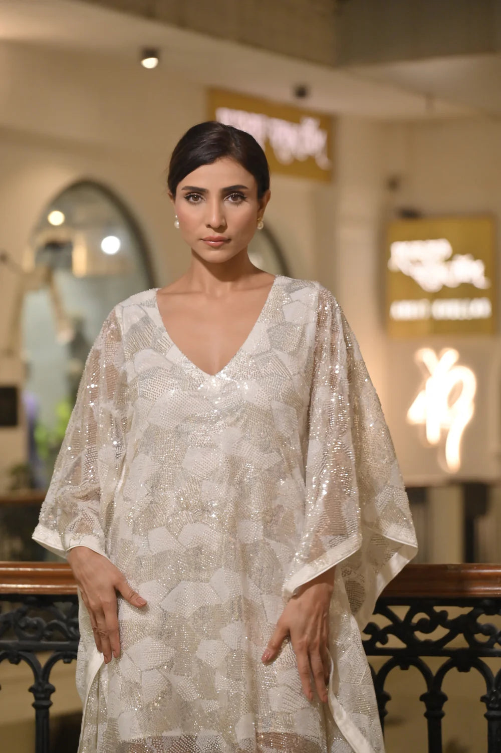Elena Ivory Kaftan Gown