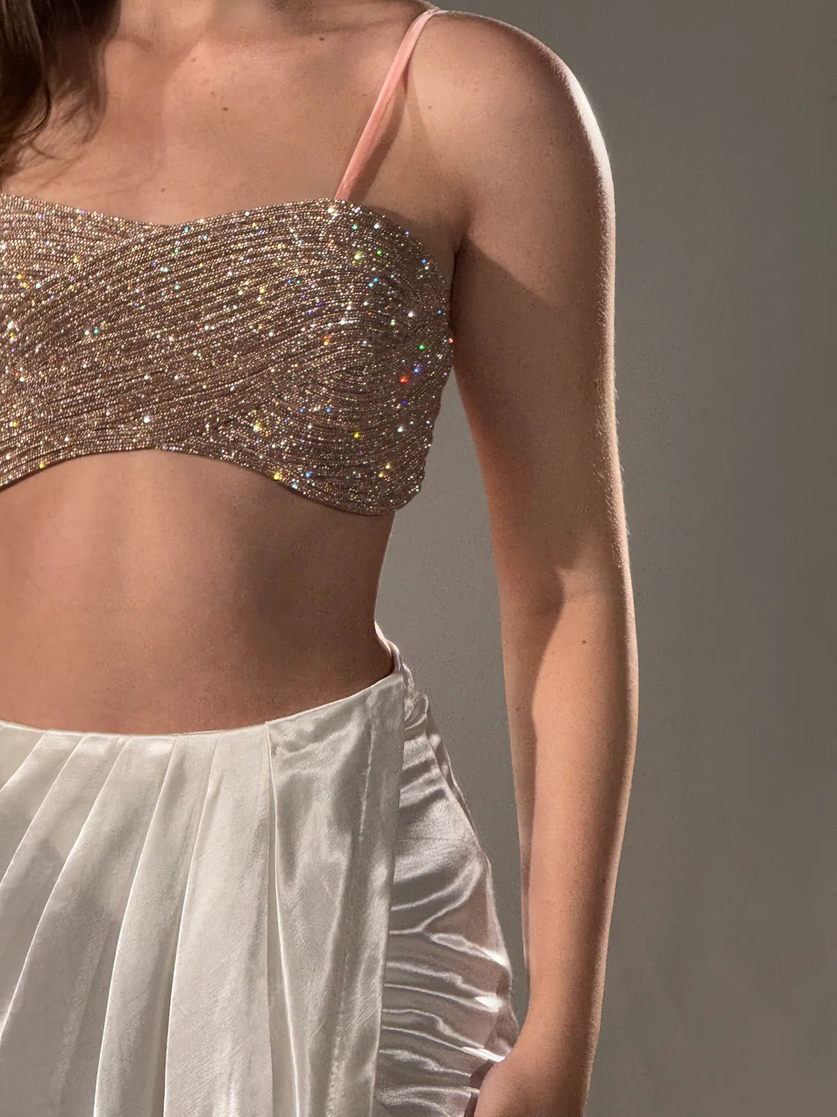 Elliana Rhinestone Rosegold Bralette