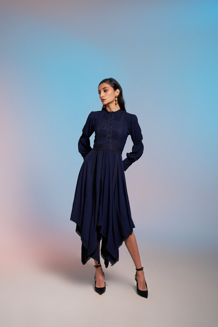 Phoebe Long Dress Navy Blue